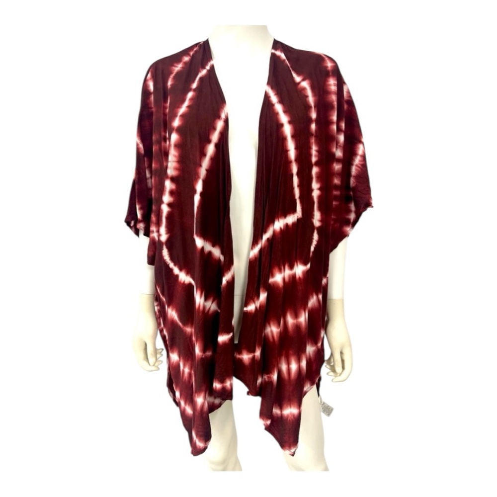 Trucloth Tie Dye Open Relaxed Float Boho Summer Resort Hippie Wrap Kimono Top OS